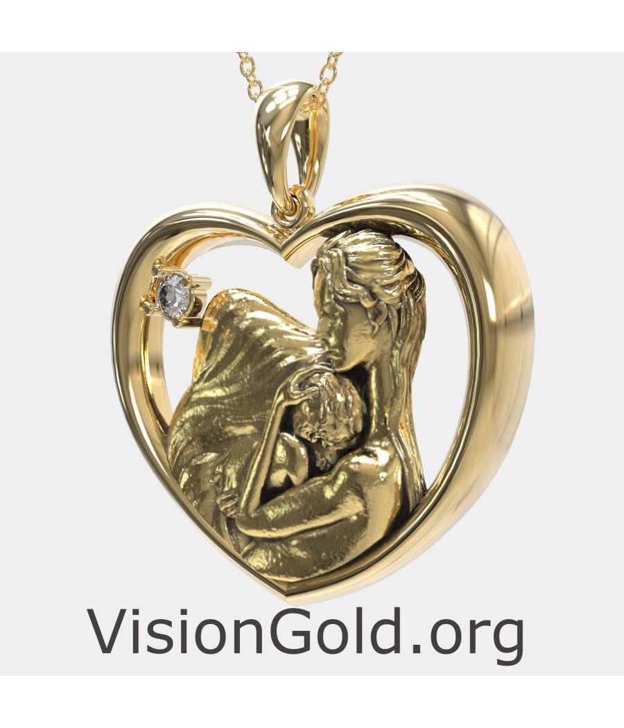 Heart Pendant New Mom Gift Jewelry 0863K