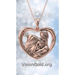 Ожерелье для мамы и малыша из серебра 0863R