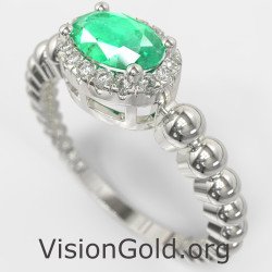 Emerald Engagement Ring 1372LS