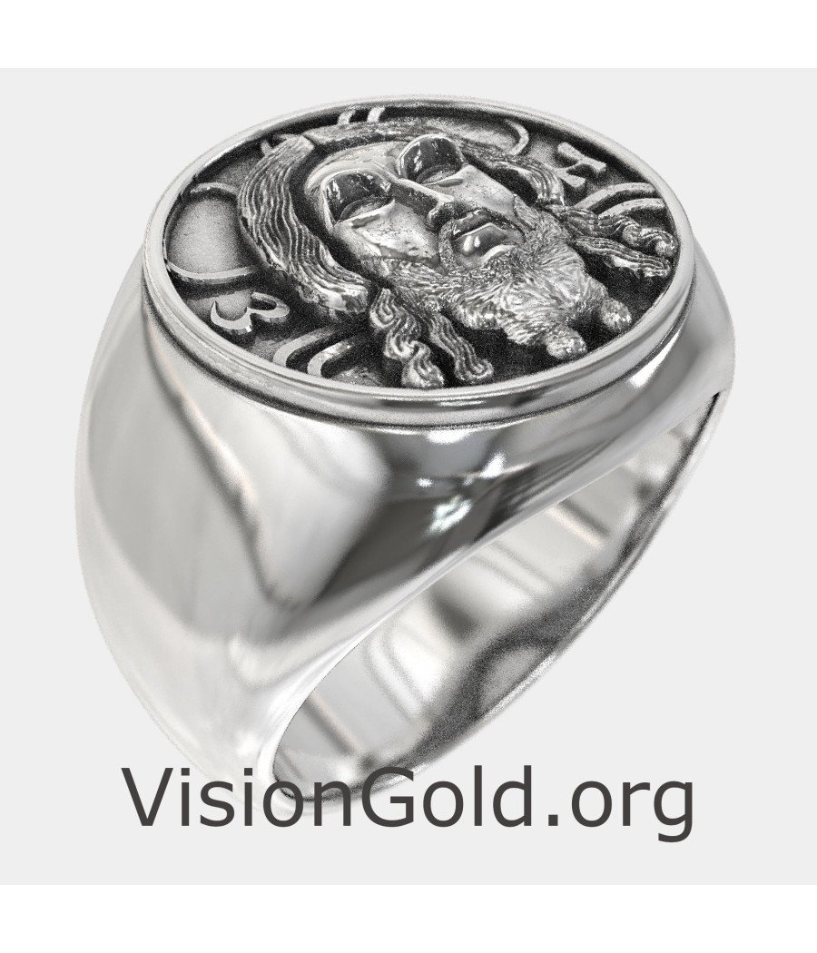 Jesus Christus Signet Ring Christlicher Schmuck 0311