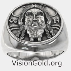 Jesus Christ Signet Ring Christian Jewelry 0311