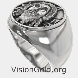 Jesus Christ Signet Ring Christian Jewelry 0311