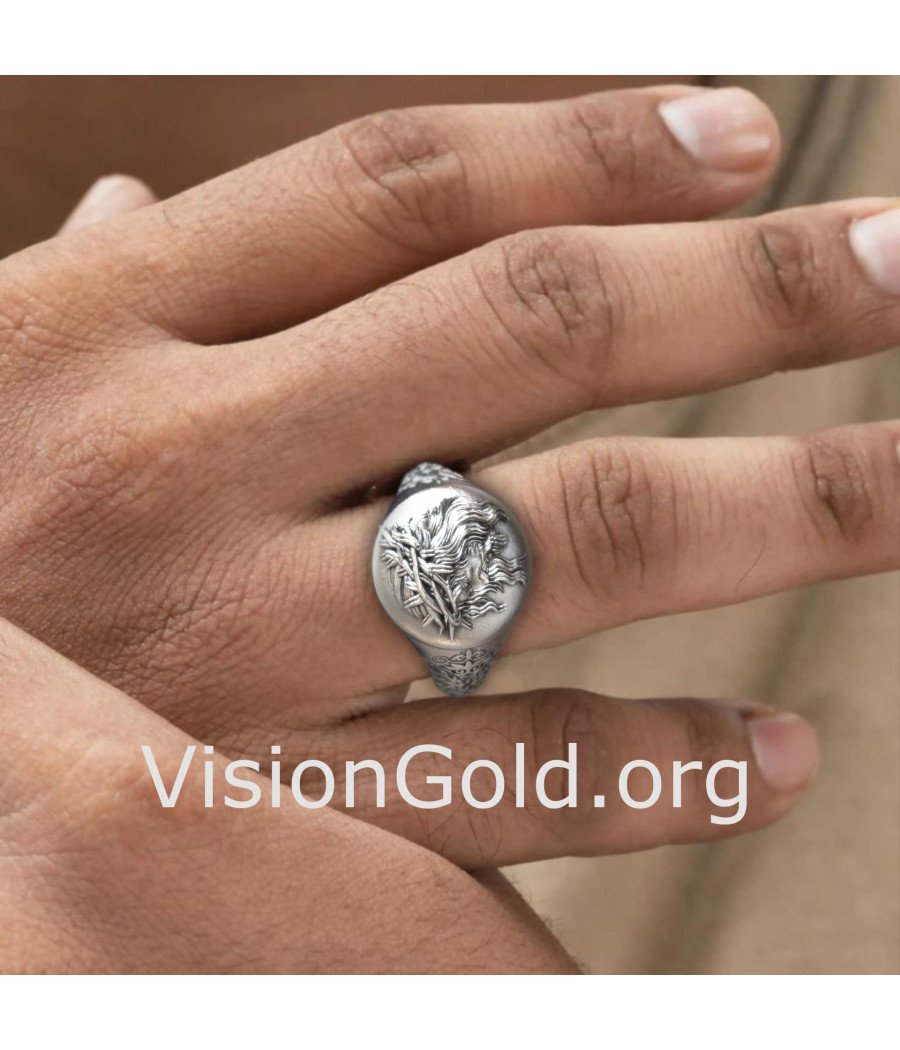 Vintage Herrenring Jesus-Visiongold® Christliche Ringe 0653