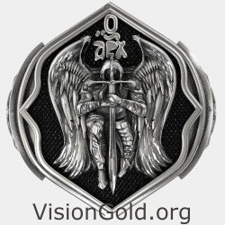 Ασημένιο Δαχτυλίδι Σφραγίδα - Αρχάγγελος Μιχαήλ 0892