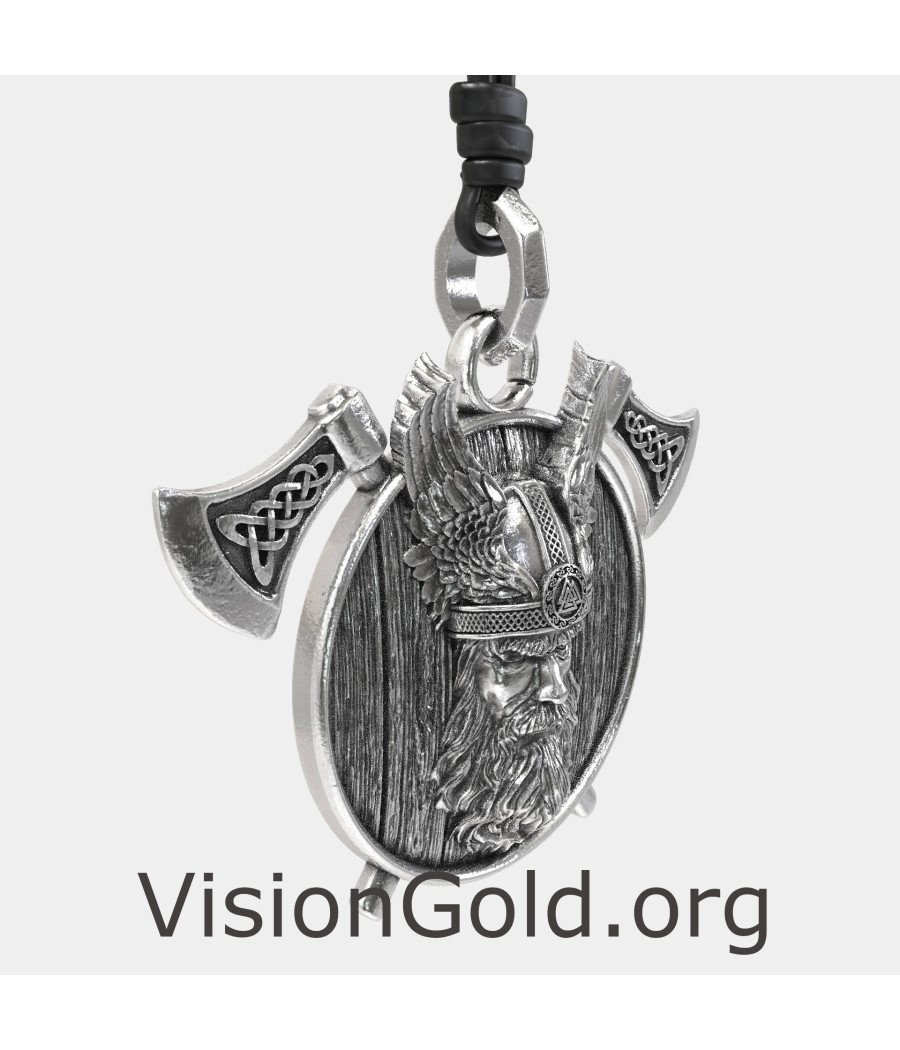 Thor Viking Silver Pendant Norse Thors Hammer Axe Necklace 0445