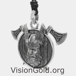 Thor Viking Silber Anhänger Norse Thors Hammer Axt Halskette