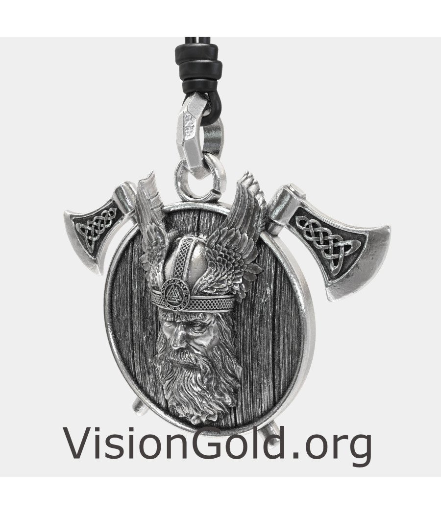 Thor Viking Silver Pendant Norse Thors Hammer Axe Necklace 0445