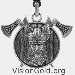 Thor Viking Silber Anhänger Norse Thors Hammer Axt Halskette