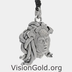 Silver Vintage Medusa Necklace 0446