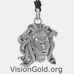 Silber Vintage Medusa Halskette 0446