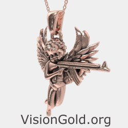 Angel with AK47 Pendant 0866R