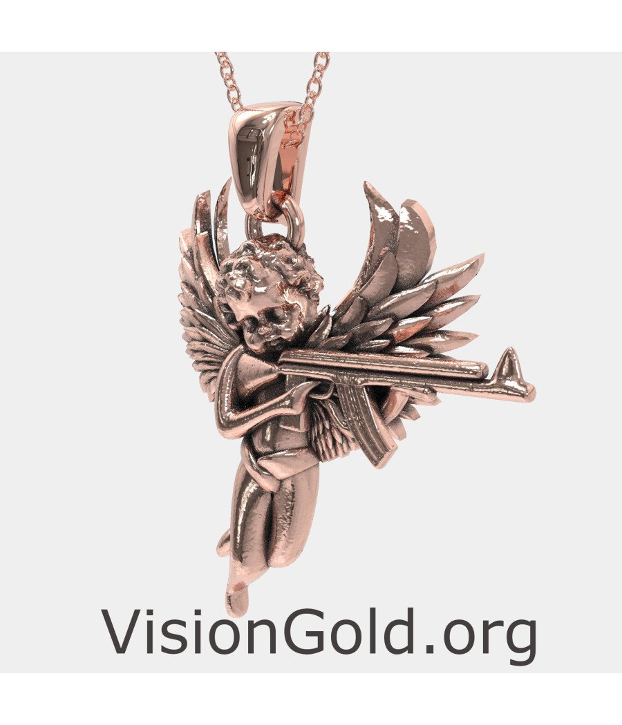 Angel with AK47 Pendant 0866R