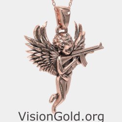 Angel with AK47 Pendant 0866R