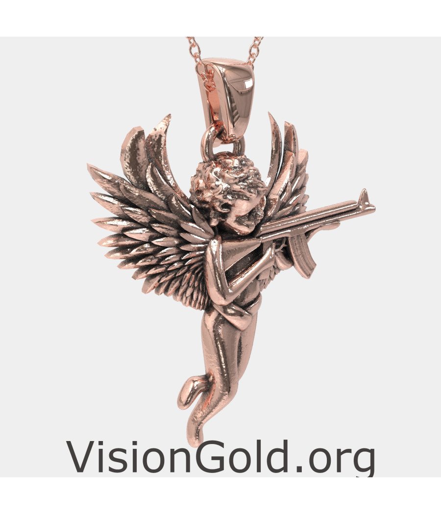 Angel with AK47 Pendant 0866R