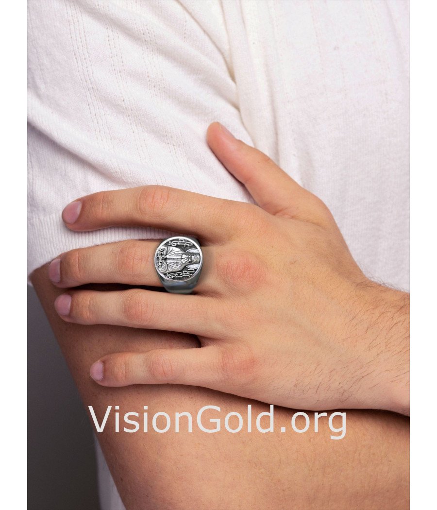 St. Paisios Greek Orthodox Silver Ring 0894