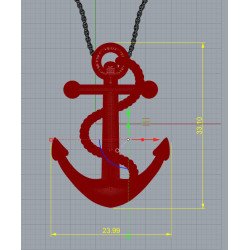 Anchor Oxidized Silver Necklace 0456