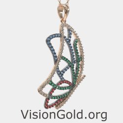 Collier à pendentifs en forme de papillon 0150R