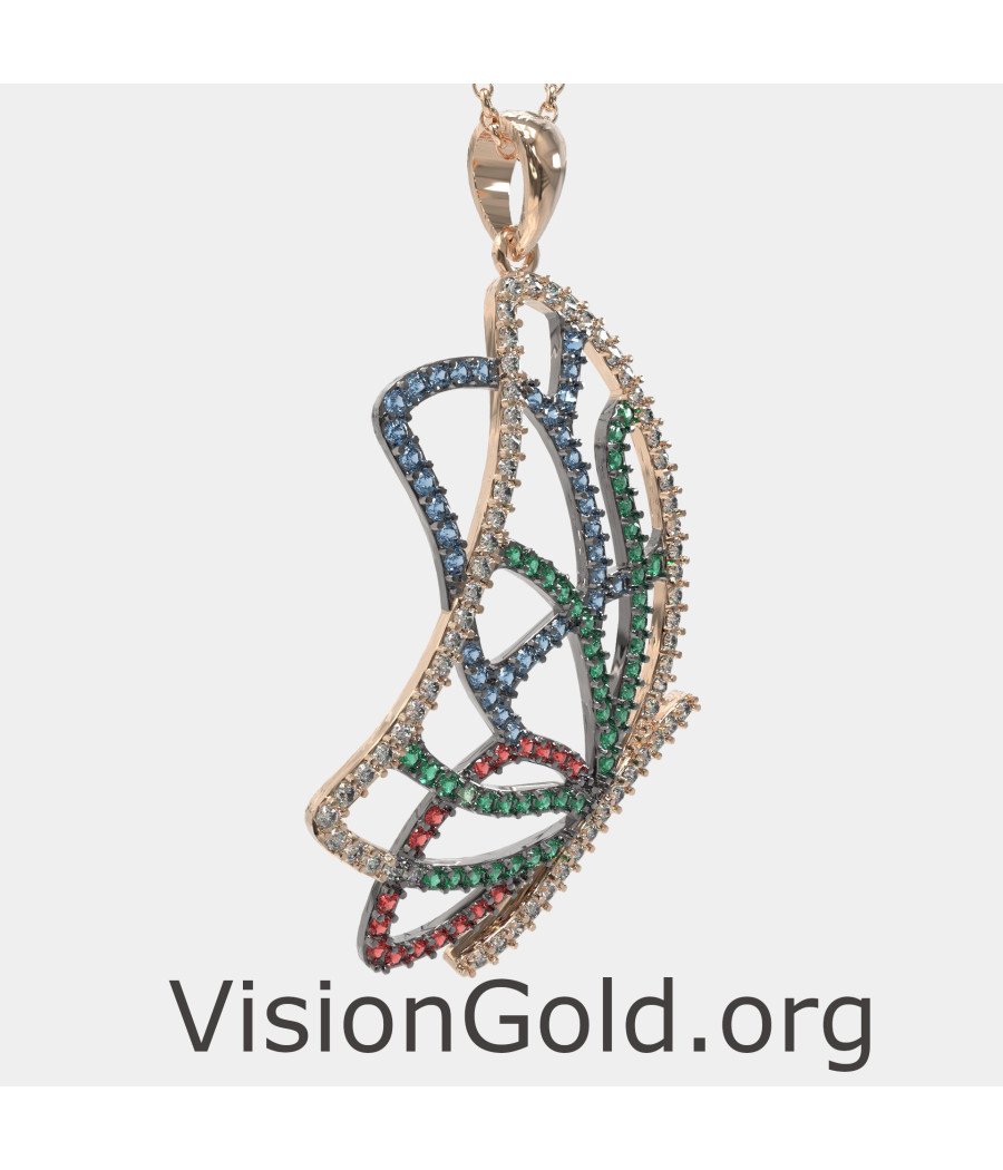 Collier à pendentifs en forme de papillon 0150R