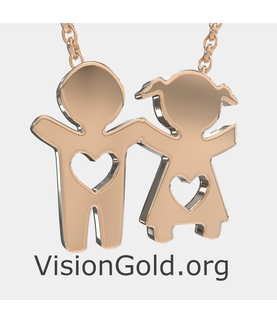 Boy And Girl Pendant Necklace 0370R