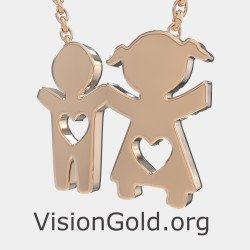 Boy And Girl Pendant Necklace 0370R