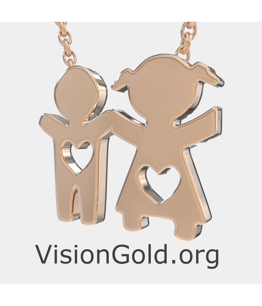 Boy And Girl Pendant Necklace 0370R