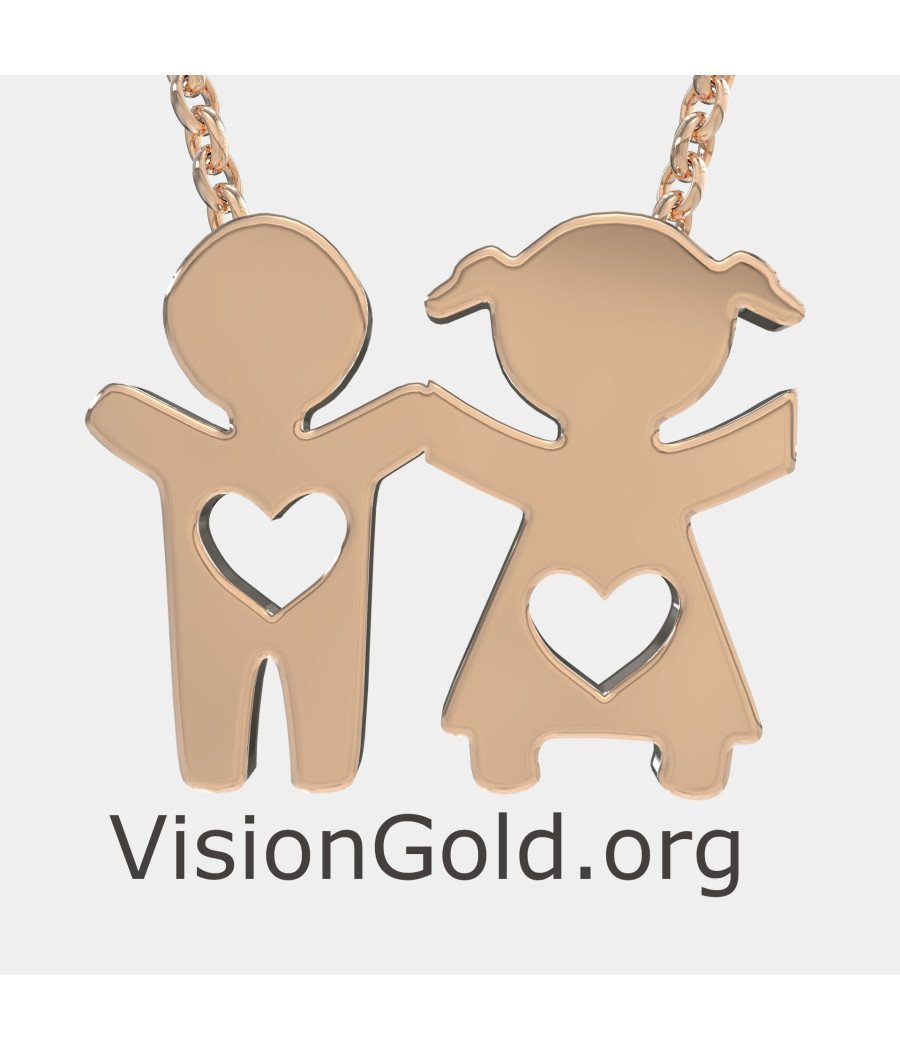 Boy And Girl Pendant Necklace 0370R