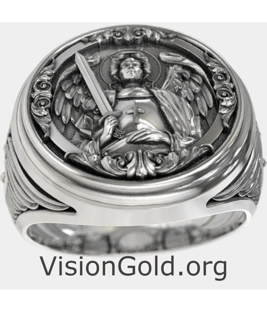 Archangel Saint Michael Signet Ring 0228