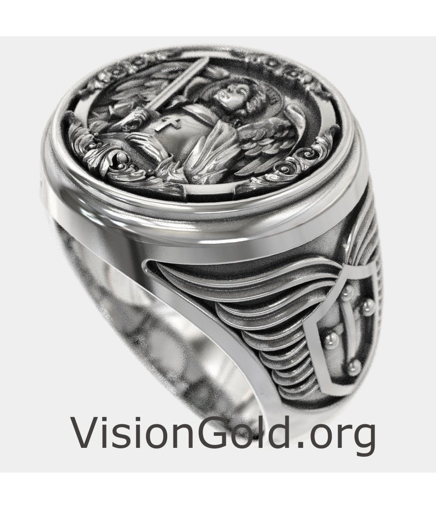 Archangel Saint Michael Signet Ring 0228