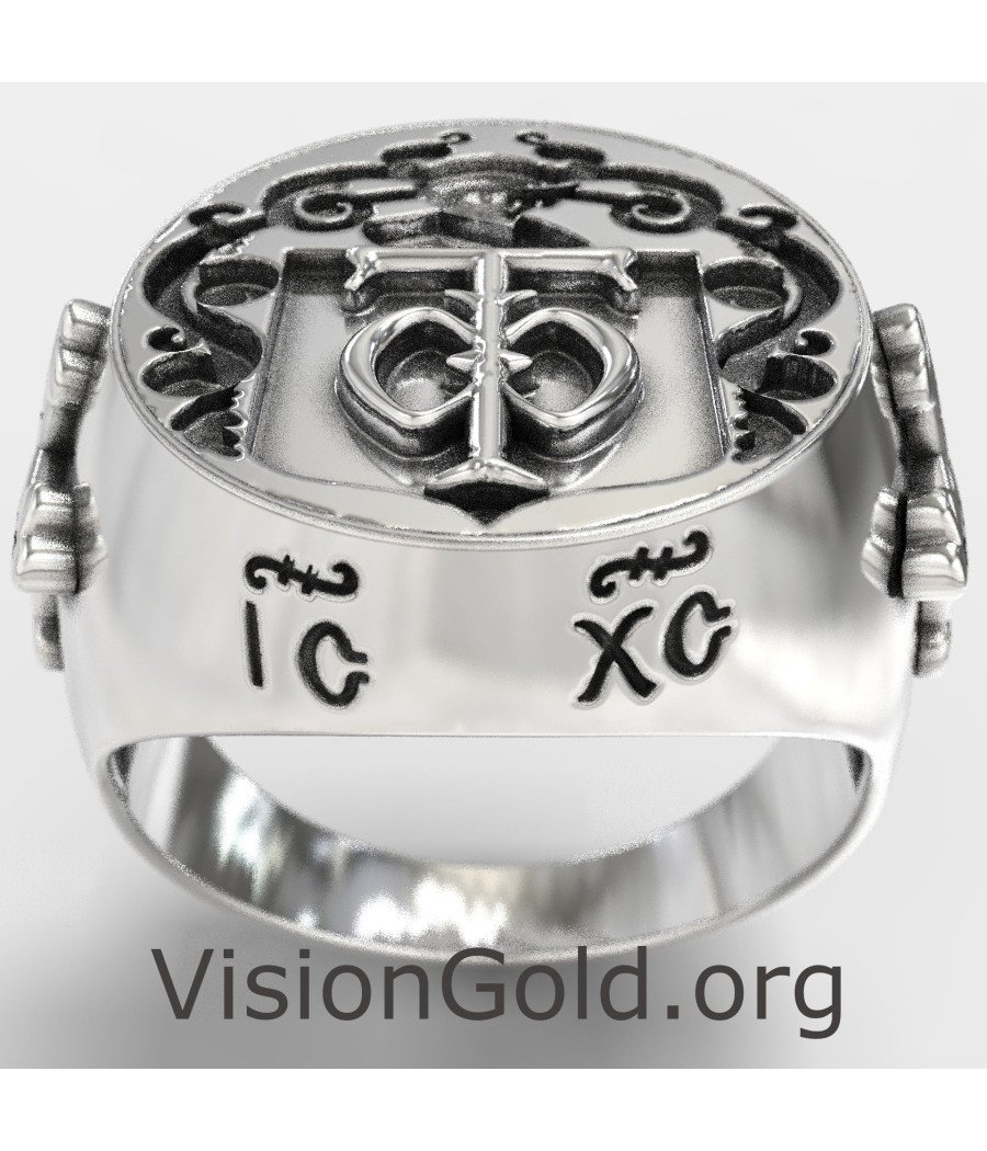 Bague Signet Christian Knights Templar 0195