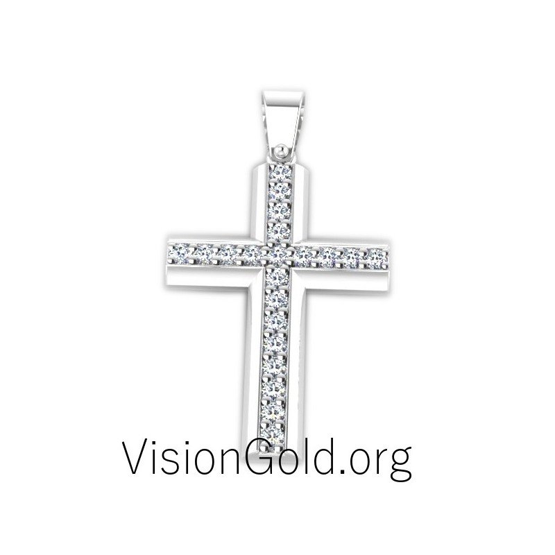 Christian Necklaces & Pendants 0018,white gold cross, white