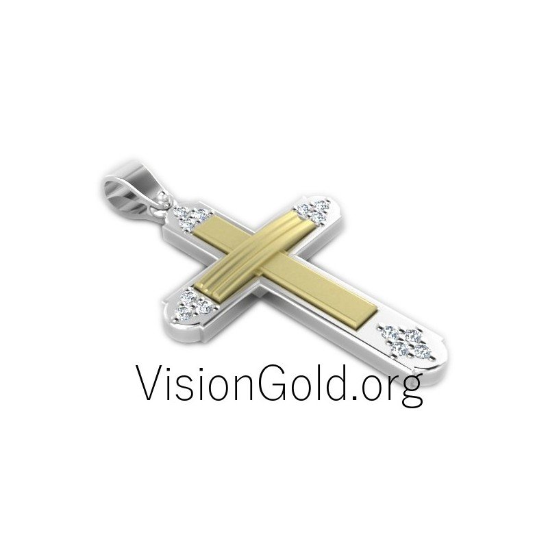 Cross Jewelry 0020,yellow gold diamond cross pendan, gold chain