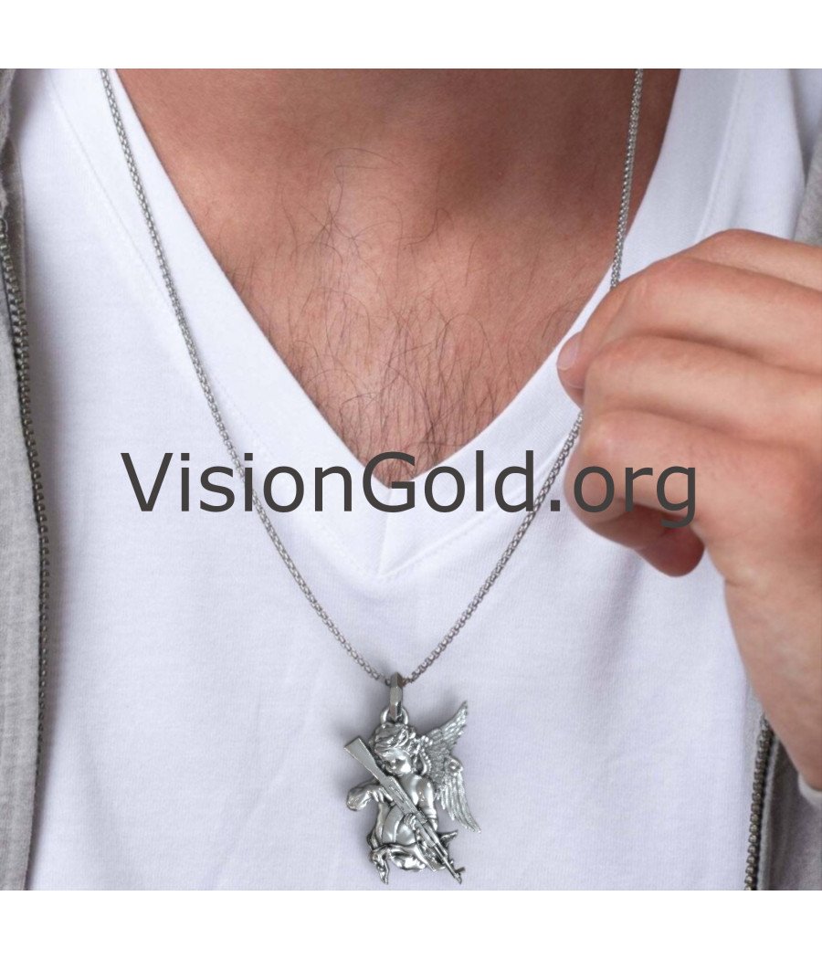 Guardian Angel Pendant Necklace 0458L