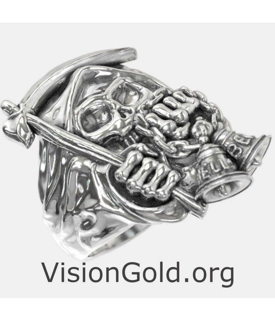 Anello gotico da uomo| Anello da uomo Monastiraki| Anello teschio| Gioielli da uomo 0259