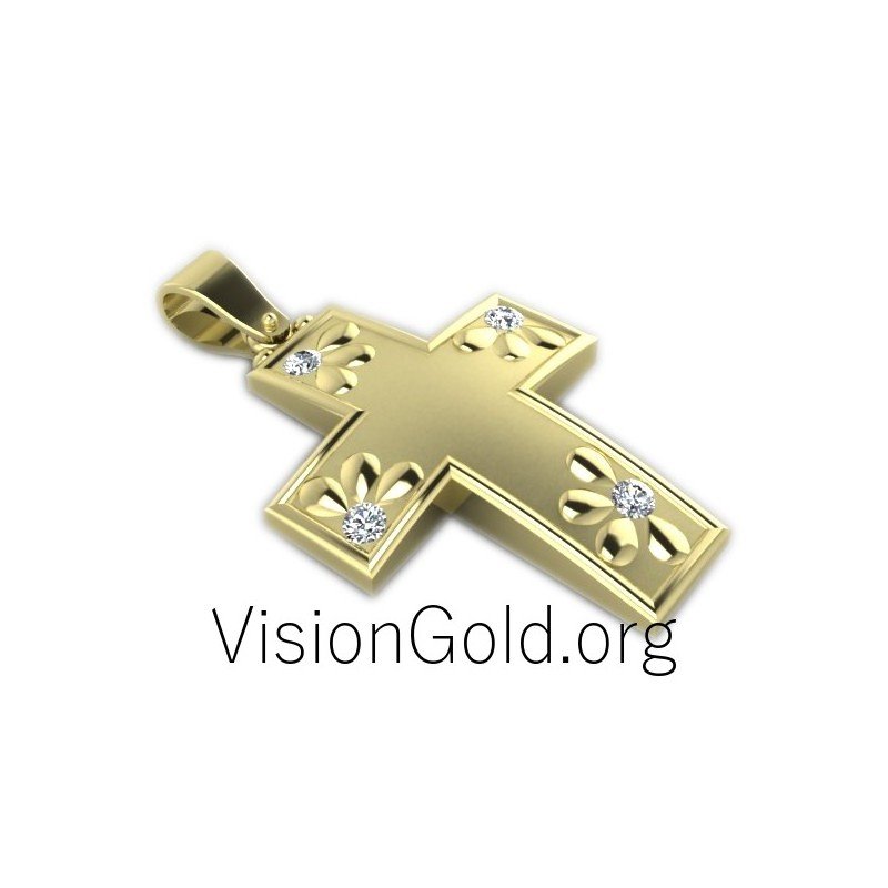 Christian Jewelry 0022,small gold cross necklace, gold and