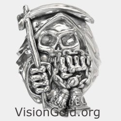 Anello gotico da uomo| Anello da uomo Monastiraki| Anello teschio| Gioielli da uomo 0259