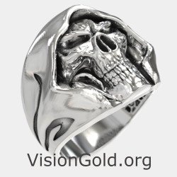 Grim Reaper Biker Skull Ring 0258