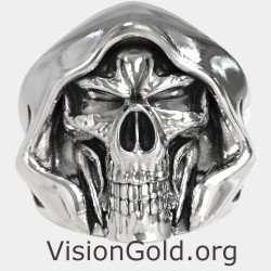 Grim Reaper Biker Skull Ring 0258