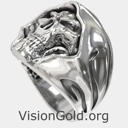 Grim Reaper Biker Skull Ring 0258