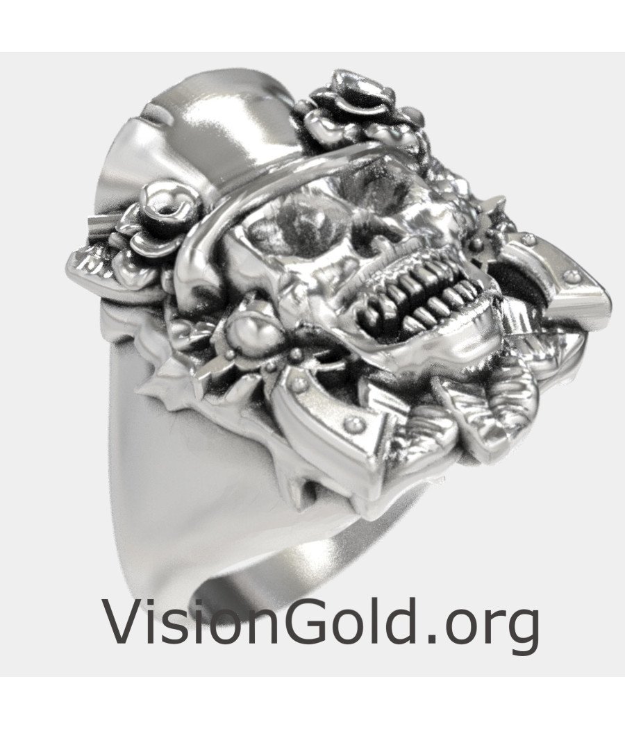 Guns n Roses Skull Biker Ring 0257