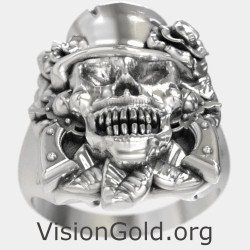 Guns n Roses Skull Biker Ring 0257