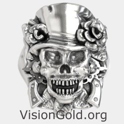 Guns n Roses Skull Biker Ring 0257