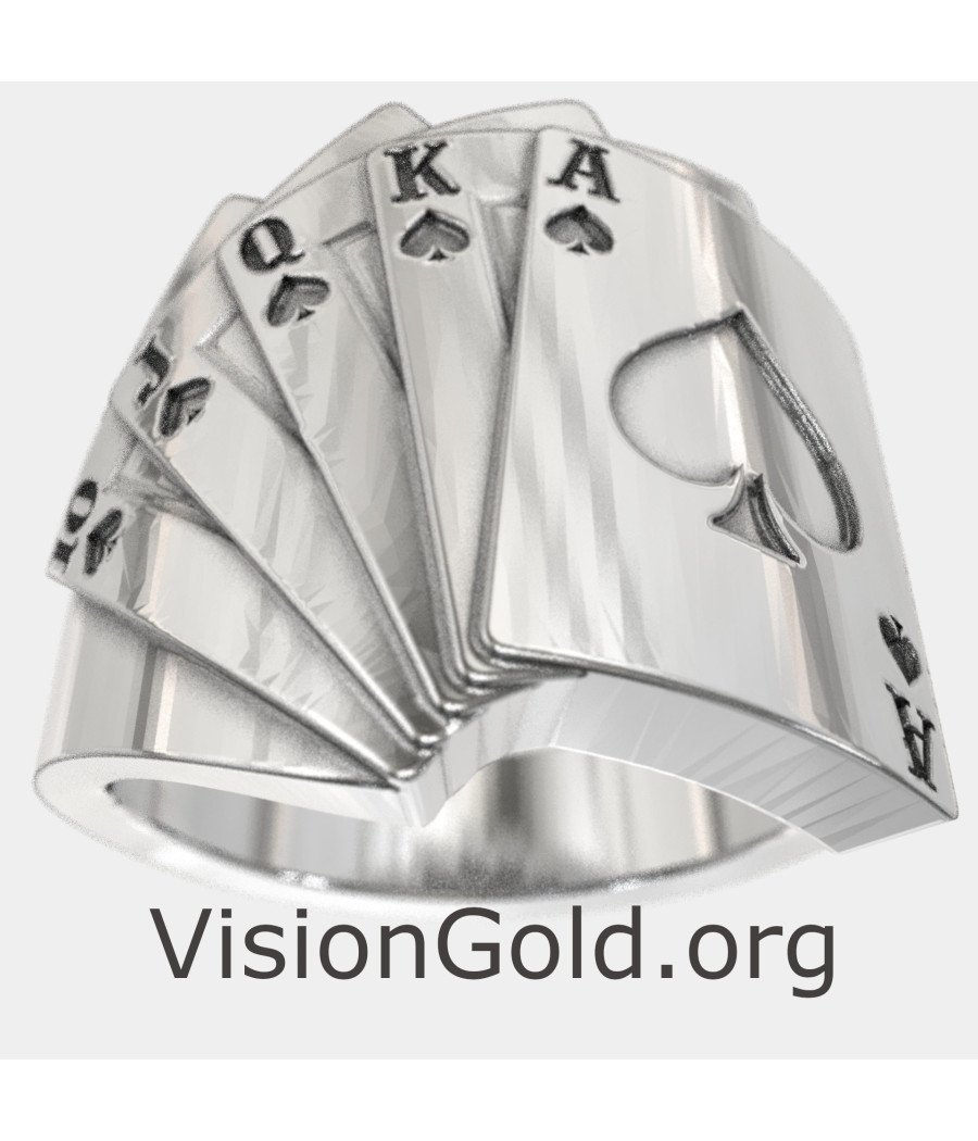 Silver Poker Ring - Playing Card Ring 0423