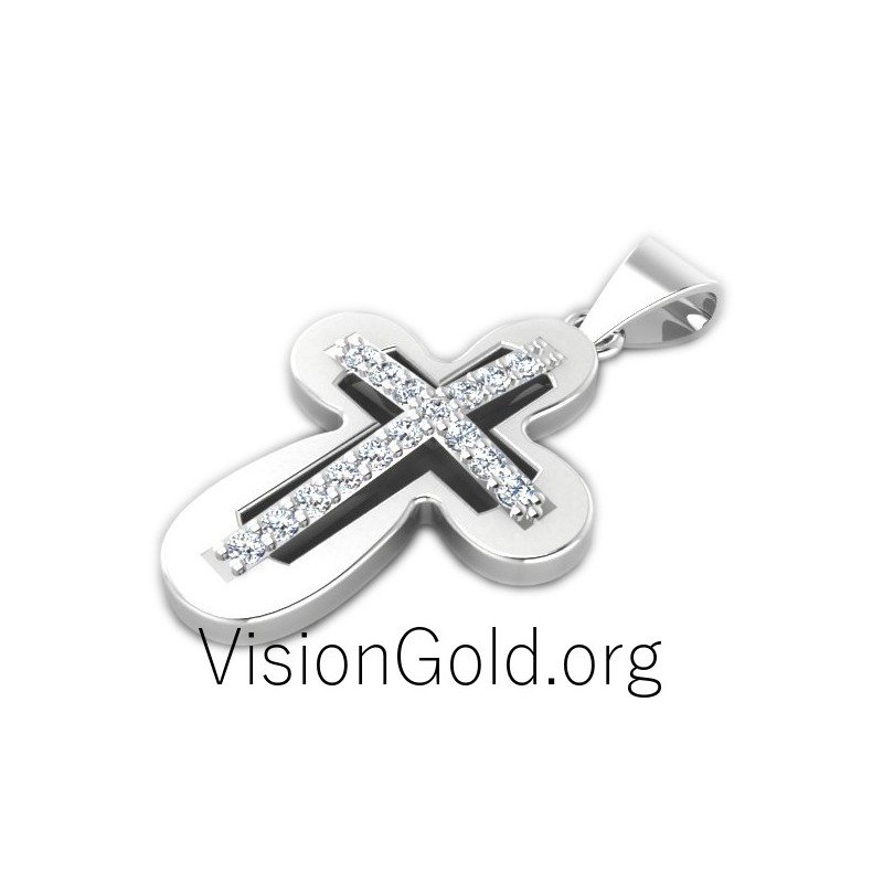 Christ Cross Jewelry 0023,small diamond cross necklace whi