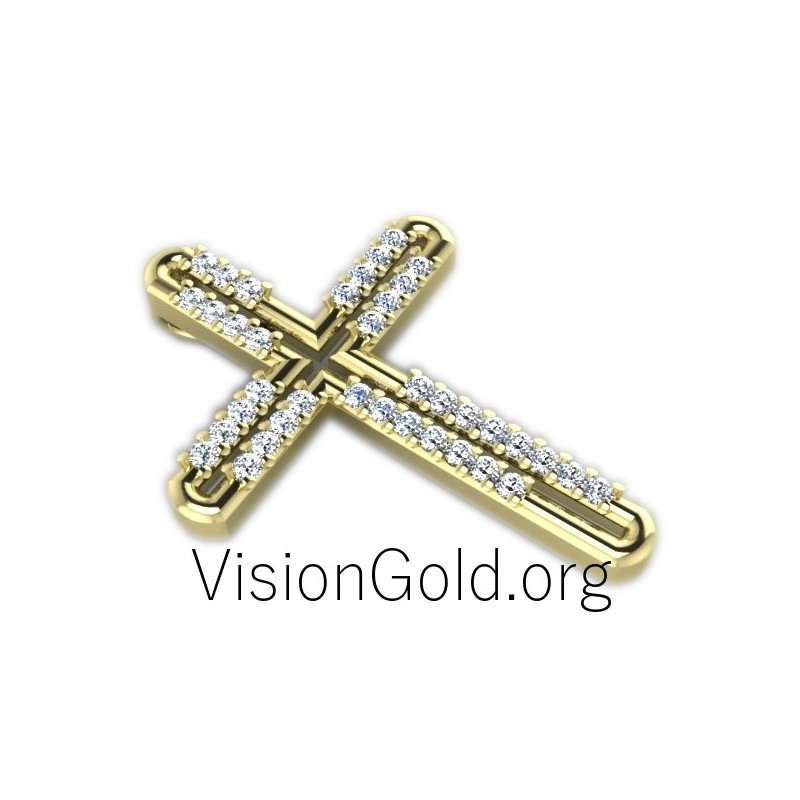 Women's Cross Pendant 0026,costco diamond cross, white gold and