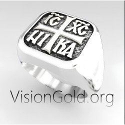 Ic Xc Nika Cross Signet Religious Ring 0330