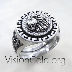 Lion Head Signet Ring 0529