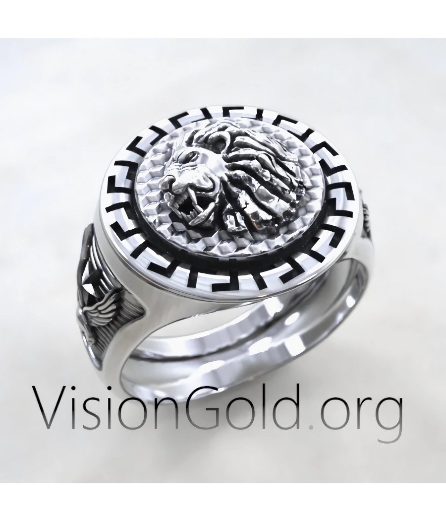 Lion Head Signet Ring 0529