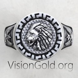 Lion Head Signet Ring 0529