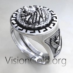 Lion Head Signet Ring 0529