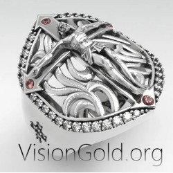 Кольцо Signet Crucifix Jesus Savior Ring 0495